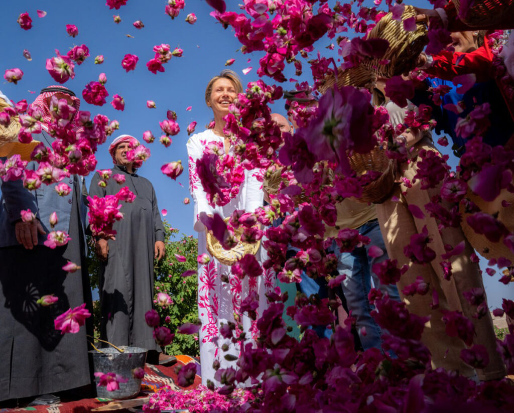 First Lady, Mrs. Asma AlAssad joins people in AlMarah village in